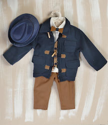 Lollipop Boys Baptism Suit with Vest 7pcs Tabac