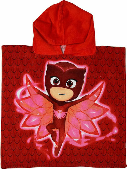 Stamion PJ Masks Owlette Παιδικό Πόντσο Θαλάσσης PJ Masks Κόκκινο 100 x 50εκ.