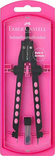 Faber-Castell Factory Neon Compass with Point and Circle Cutter in Case Pink