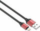 Ldnio LS431 Braided USB-A to Lightning Cable Red 1m