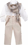 Nst Nastasia Boys Linen Baptism Suit Hermes Carleial 3pcs Beige