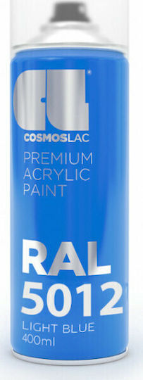 Cosmos Lac Σπρέι Βαφής Premium Acrylic με Μεταλλικό Εφέ Light Blue RAL 5012 400ml