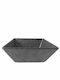 Servewell Matte Σαλατιέρα Γυάλινη Μαύρη 24.1x24.1cm