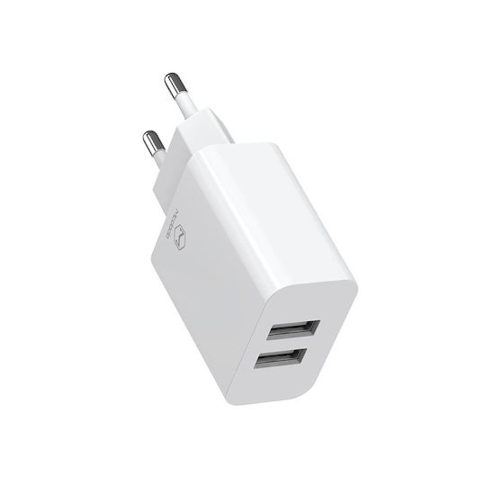 Mcdodo Încărcător cu 2 Porturi USB-A și Cablu USB-C Albς (CH-6721)