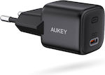 Aukey Зарядно без кабел с USB-C порт 20W Доставка на енергия Черно (PA-B1)