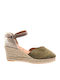 Ace V-5359-P Women's Suede Platform Espadrilles Green