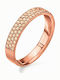 Folli Follie Ring with Stones made of Steel Gold Plated