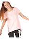 Venimo Women's Athletic Cotton Blouse Short Sleeve Pink