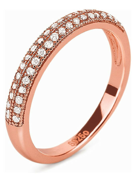 Folli Follie Damen Ring Halbring aus Stahl Verg...