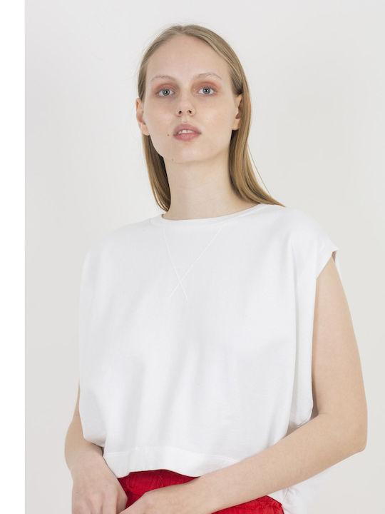 Sleeveless Cropped Sweatshirt Deha T-shirt White