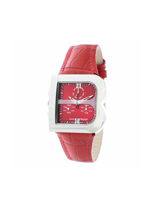 Laura Biagiotti Watch Chronograph with Red Leather Strap