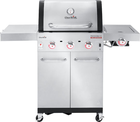Char-Broil Professional PRO S 3 Ψησταριά Υγραερίου Μαντεμένιας Σχάρας 61.5x44.5εκ. με 3 Εστίες 7.48kW και Πλαϊνό Μάτι 3.52kW