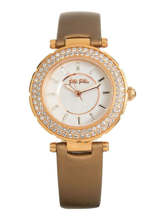 Folli Follie Women's Watch with Beige Leather Strap