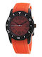 Folli Follie Women's Watch with Orange Rubber Strap