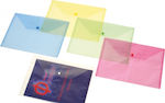 Envelope with Button A4 Transparent Plastic