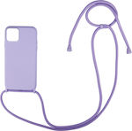 Sonique Carryhang Liquid Back Cover Silicone 0.5mm with Strap Purple (iPhone 12 / 12 Pro)