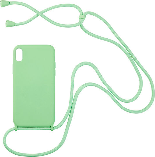 Sonique Carryhang Back Cover Σιλικόνης 0.5mm με Λουράκι Ανοιχτό Πράσινο (iPhone XS Max)