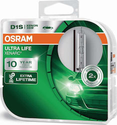 Osram Lămpi Autoturismului Ultra Life Xenarc D1S Xenon 4300K Alb natural 35W 2buc