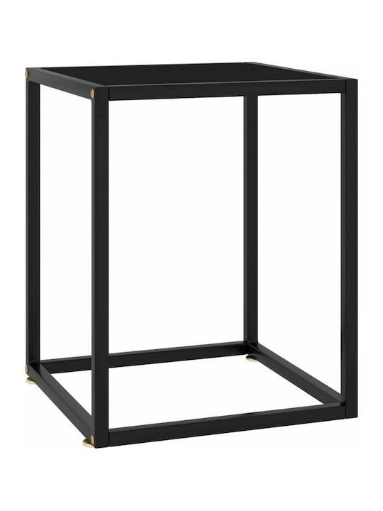 Square Glass Side Table Black M40xL40xH50cm