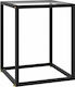 Square Glass Side Table Black M40xW40xH50cm