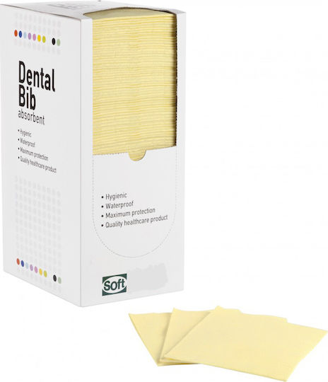 Soft Care Οδοντιατρική Πετσέτα Κίτρινη 1ply + 1ply χωρίς Dispenser 500τμχ