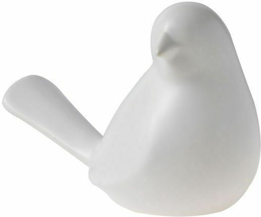 HFA Decorativ Pasăre din Material Ceramic Mignon Vrabie în Alb 14cm 1buc HFA Decorativ Pasăre din Material Ceramic Mignon Vrabie în Alb 14cm 1buc