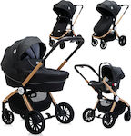 Lorelli Ramona 3 in 1 Adjustable 3 in 1 Baby Stroller Suitable for Newborn Luxe Black