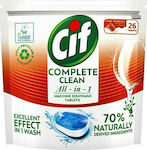 Cif Complete Clean All in 1 26 Κάψουλες Πλυντηρίου Πιάτων Οικολογικές 455gr