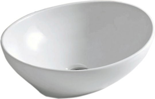 Vinci Firenze Επικαθήμενος Νιπτήρας Πορσελάνης 41x33.5x14.5cm Λευκός Vinci Firenze Επικαθήμενος Νιπτήρας Πορσελάνης 41x33.5x14.5cm Λευκός
