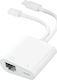 Convertor 3.5mm / USB-C masculin în Lightning / RJ-45 masculin Alb 1buc NA0023