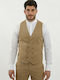 Vittorio Artist Motown Men's Vest Slim Fit Beige