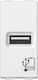 Geyer Мортис Електрически Контакт с 1 USB Порт Бял