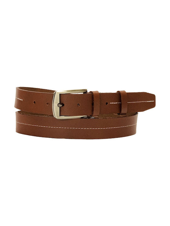 Men's Belt made of Genuine Leather of Excellent Quality 3,5cm Greek Made in Taba