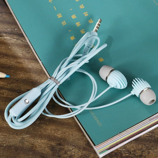 Elmcoei EV-186 In-ear Handsfree Ακουστικά με Βύσμα 3.5mm Γαλάζιο
