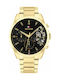 Tommy Hilfiger Baker Uhr Chronograph Batterie mit Gold Metallarmband