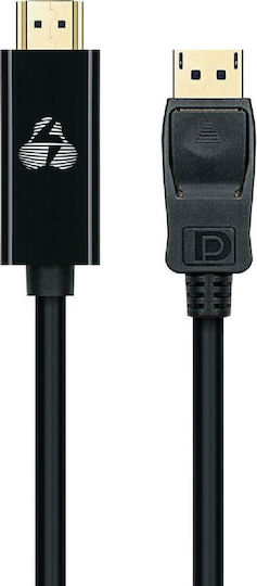 Powertech Cablu DisplayPort - HDMI de sex masculin 1.8m Negru (CAB-DP061)
