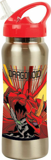 Gim Bakugan Kids Aluminium Water Bottle Set Bakugan with Straw Red 580ml