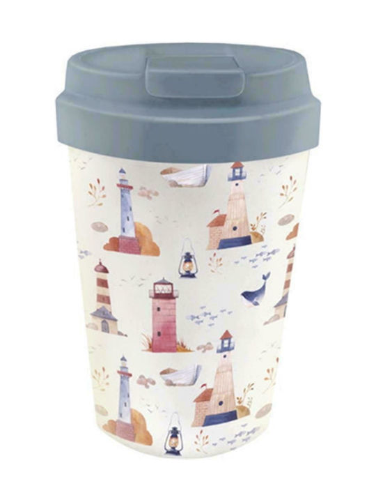 Chic Mic Bamboo Cup with Lid Multicolour 350ml