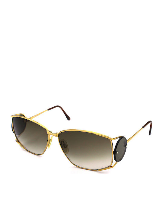 Ysl Men's Sunglasses with Gold Metal Frame and Brown Gradient Lens SL 6002 Y101