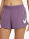 Nike Dri-Fit Dri Fit Swoosh Αθλητικό Γυναικείο Σορτς Amethyst Smoke