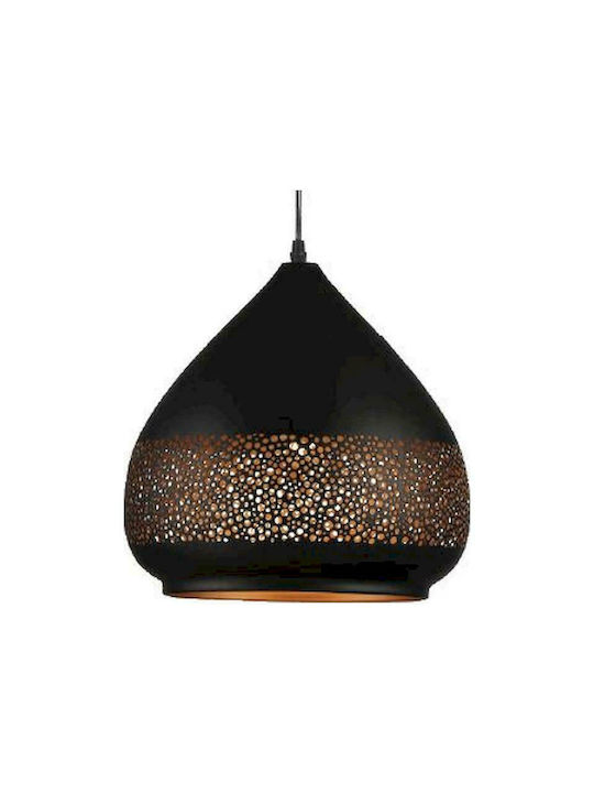 Geyer Iron Pendant Light Black with Socket E27 30x30cm