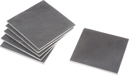 Atmosphera Suporturi pentru pahare din piatra Negru 10x10cm 6buc
