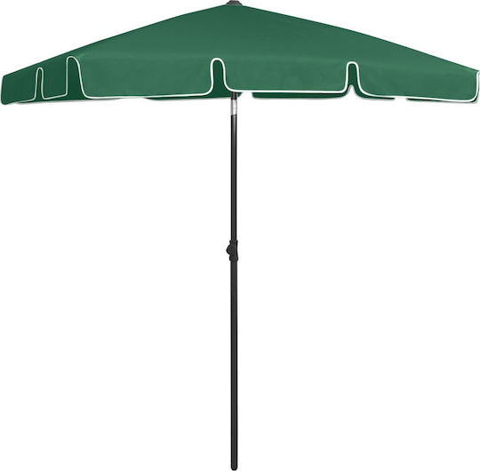 vidaXL Folding Beach Umbrella Diameter 1.8m with UV Protection Green