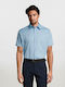Broadway Short-sleeved Cotton Shirt Light Blue