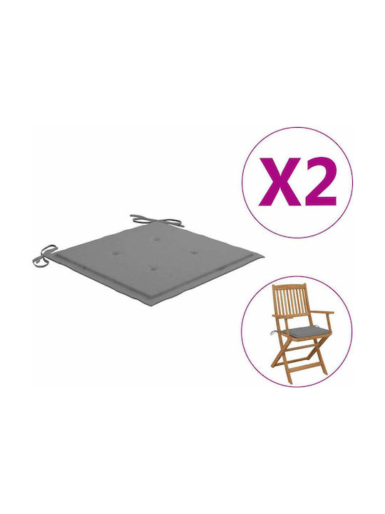 vidaXL Garden Chair Cushion Grey 2pcs 40x40cm.