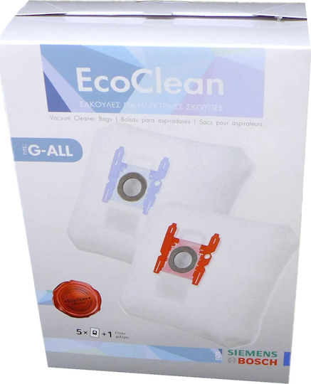 Eco Clean 90.80.64.96 Σακούλες Σκούπας 5τμχ Συμβατή με Σκούπα Bosch / Siemens