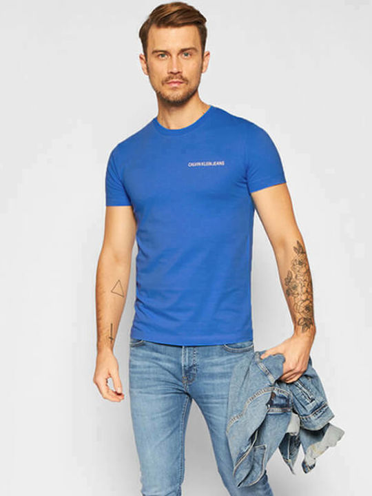 Calvin Klein Herren T-Shirt Kurzarm Blau