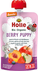 Holle Φρουτόκρεμα Berry Puppy Μήλο, Ροδάκινο & Φρούτα Του Δάσους για 8m+ 100gr