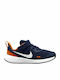 Revolution 5 Kids Running Shoes Midnight Navy / White / Orange