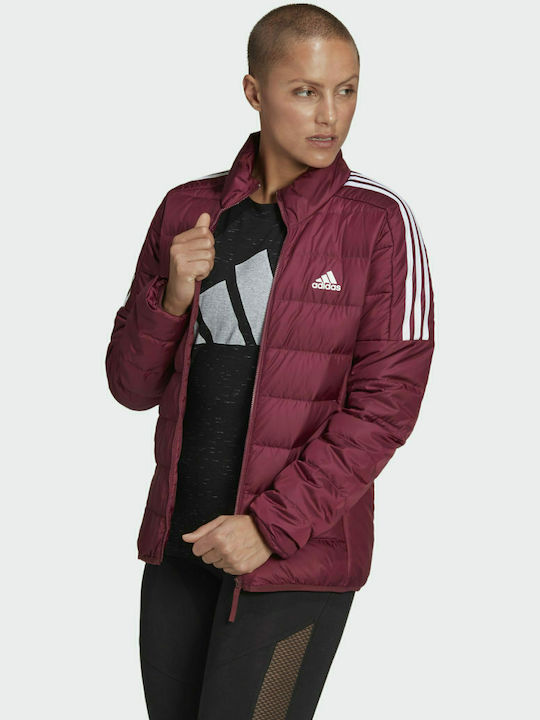 Adidas Essentials Κοντό Γυναικείο Puffer Μπουφάν για Χειμώνα Victory Crimson